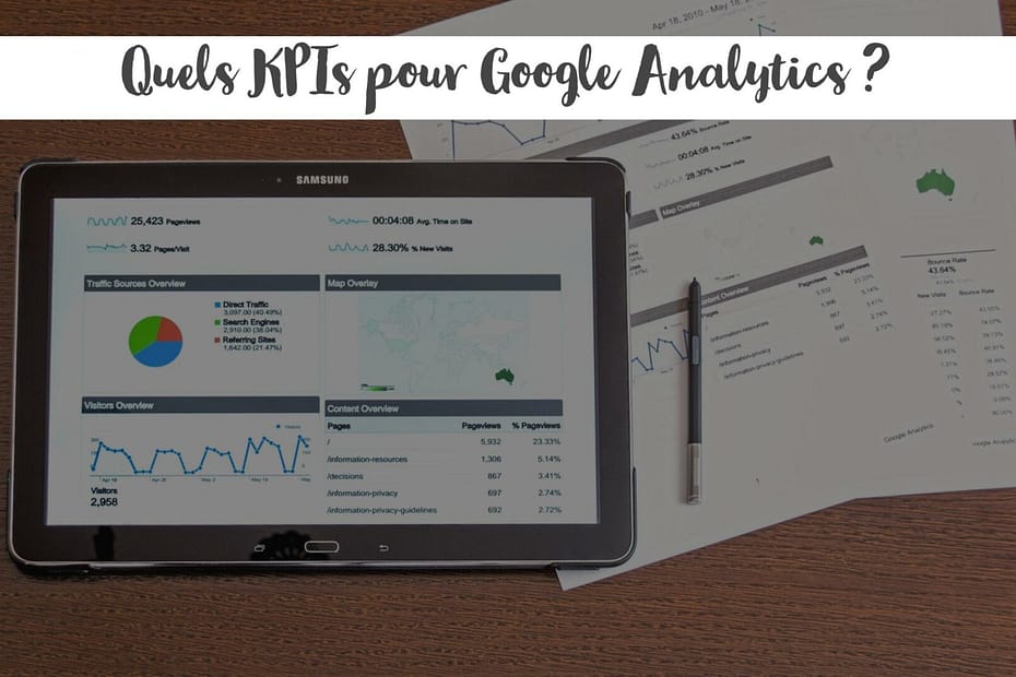 Les KPIs google analytics